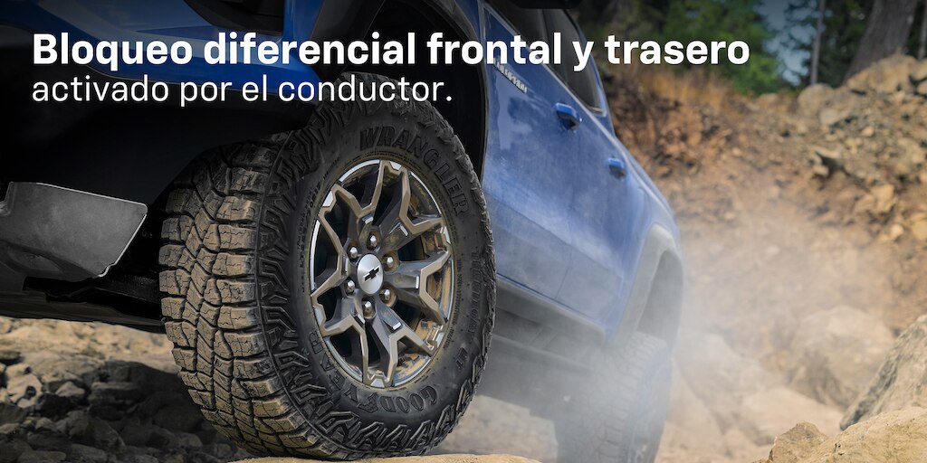 La nueva Chevrolet Colorado ZR2 2025 cuenta con bloqueo diferencial frontal y trasero activado por el conductor