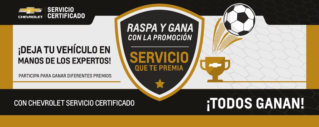 Obtén diferentes premios con la promoción raspa y gana del servicio certificado de Chevrolet